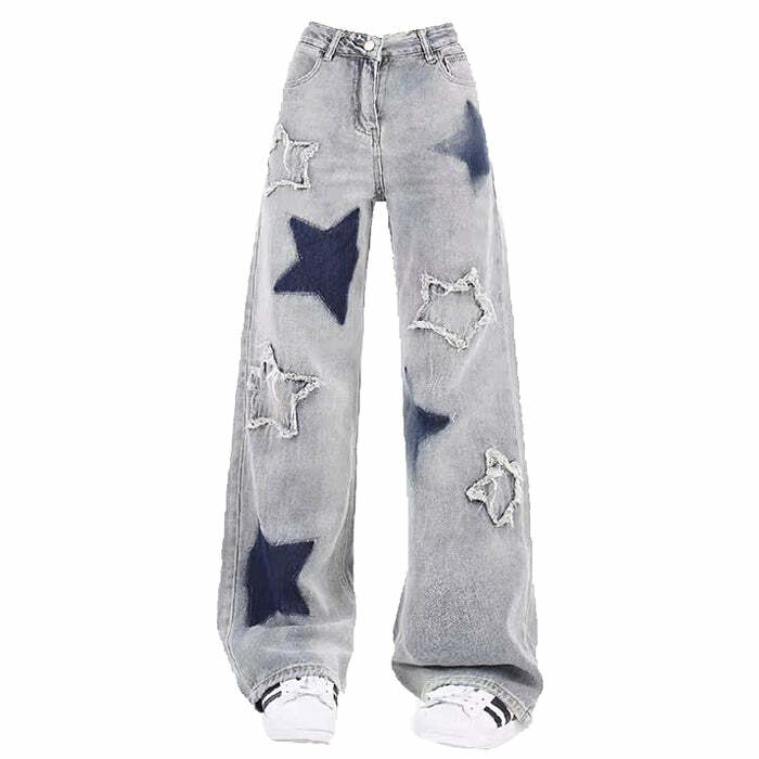 Light Blue Star Jeans - Trendy Y2K Outfits for Women, Cute & Aesthetic