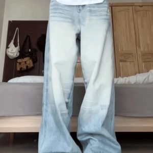 Light Wash Oversized Baggy Jeans - Trendy Y2K Outfits for Women