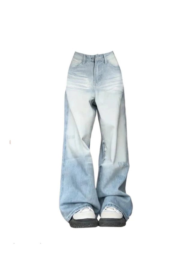 Light Wash Oversized Baggy Jeans - Trendy Y2K Outfits for Women