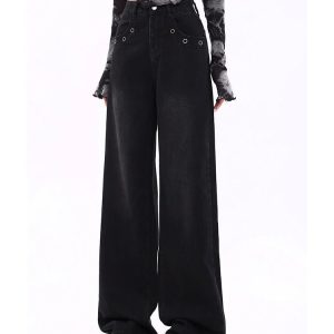 Midnight Wide-Leg Jeans - Trendy Y2K Outfits for Women & Girls