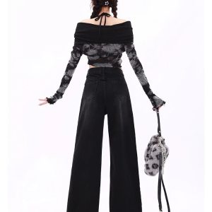 Midnight Wide-Leg Jeans - Trendy Y2K Outfits for Women & Girls