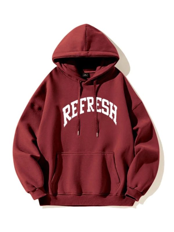 Oversized Maroon Graphic Hoodie - Trendy Y2K Outfits for Women