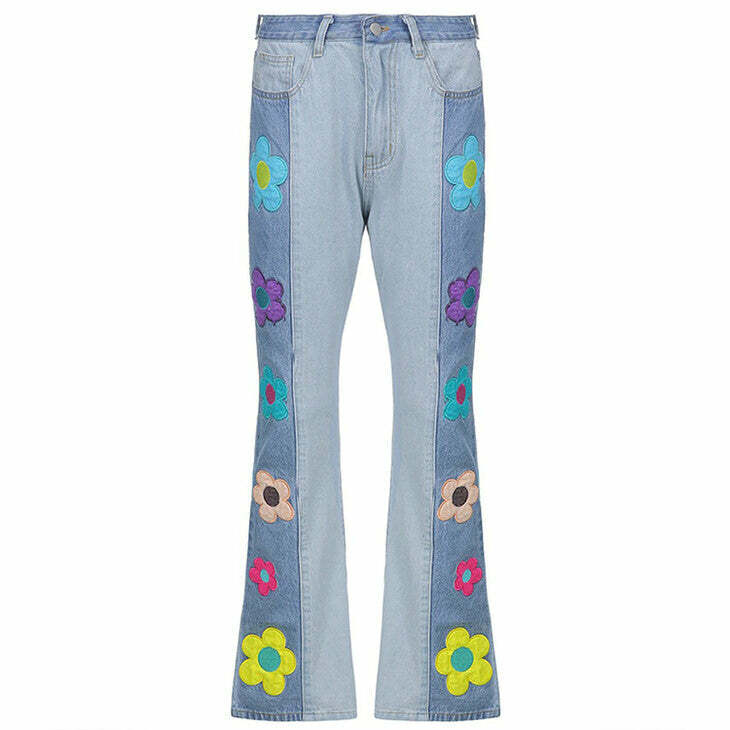 Peace & Petals Indie Kid Jeans - Trendy Y2K Outfits for Women & Girls