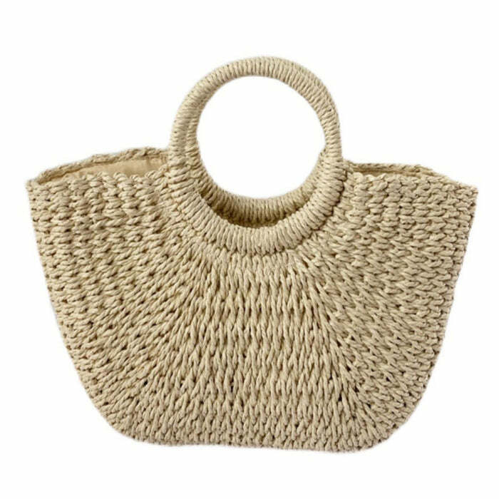 Picnic Time Cottagecore Straw Bag - Y2K Outfits Women’s Fashion Essential