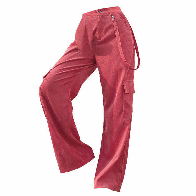 Pink Cord Cargo Pants - Trendy Y2K Outfits for Women, Emo & Club Style