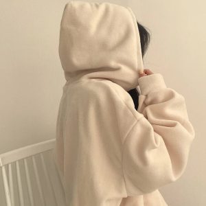 Retro Campus Half-Zip Hoodie - Y2K Outfits for Women, Cute & Aesthetic