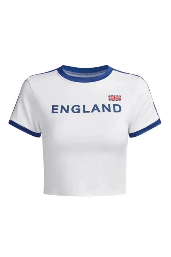 Retro England Ringer Top - Trendy Y2K Outfits for Women & Girls