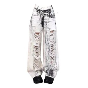 Shattered Chaos Ripped Jeans - Trendy Y2K Outfits for Women