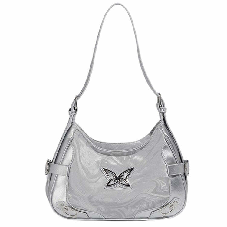 Silver Butterfly Shoulder Bag - Y2K Outfits Women’s Fashion Accessory