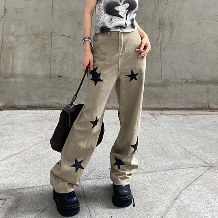 Skater Girl Star Jeans - Trendy Y2K Outfits for Women & Emo Styles