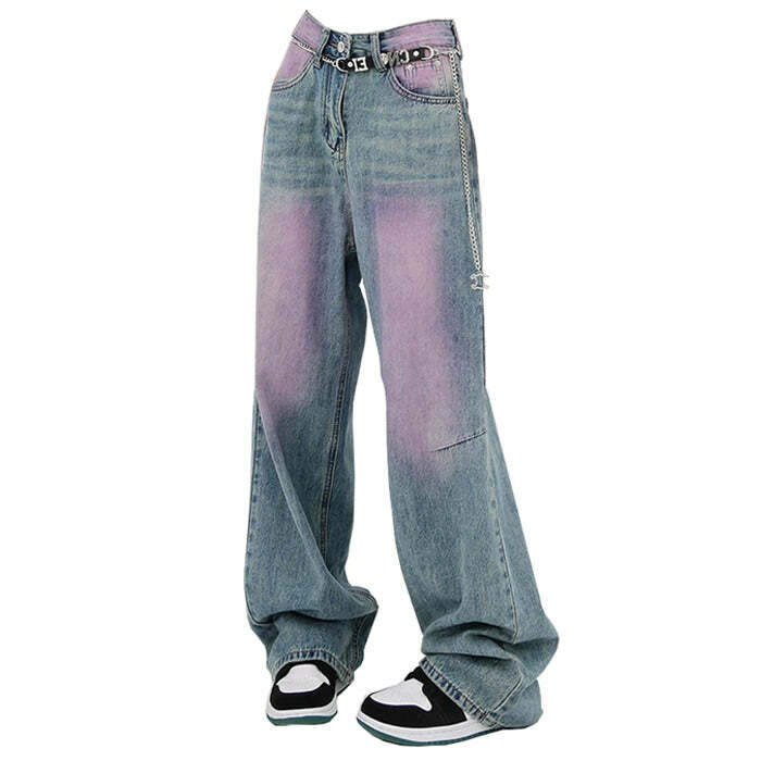 Skater Girl Wash Baggy Jeans - Trendy Y2K Outfits for Women