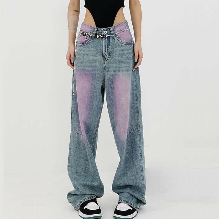 Skater Girl Wash Baggy Jeans - Trendy Y2K Outfits for Women