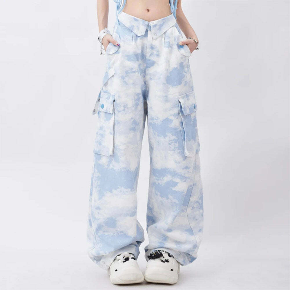 Sky Blue Cargo Pants - Trendy Y2K Outfits for Women, Emo & Club Style