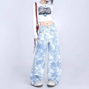 Sky Wash Wide-Leg Jeans - Trendy Y2K Outfits for Women & Girls