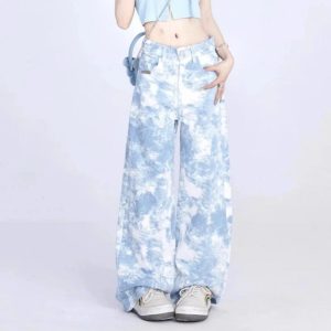 Sky Wash Wide-Leg Jeans - Trendy Y2K Outfits for Women & Girls