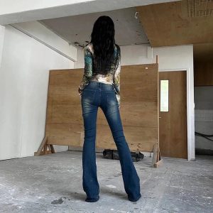 Stellar Studded Flare Jeans - Trendy Y2K Outfits for Women & Girls