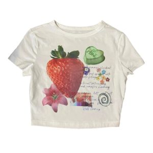 Strawberry Dreams Collage Top - Trendy Y2K Outfits for Women