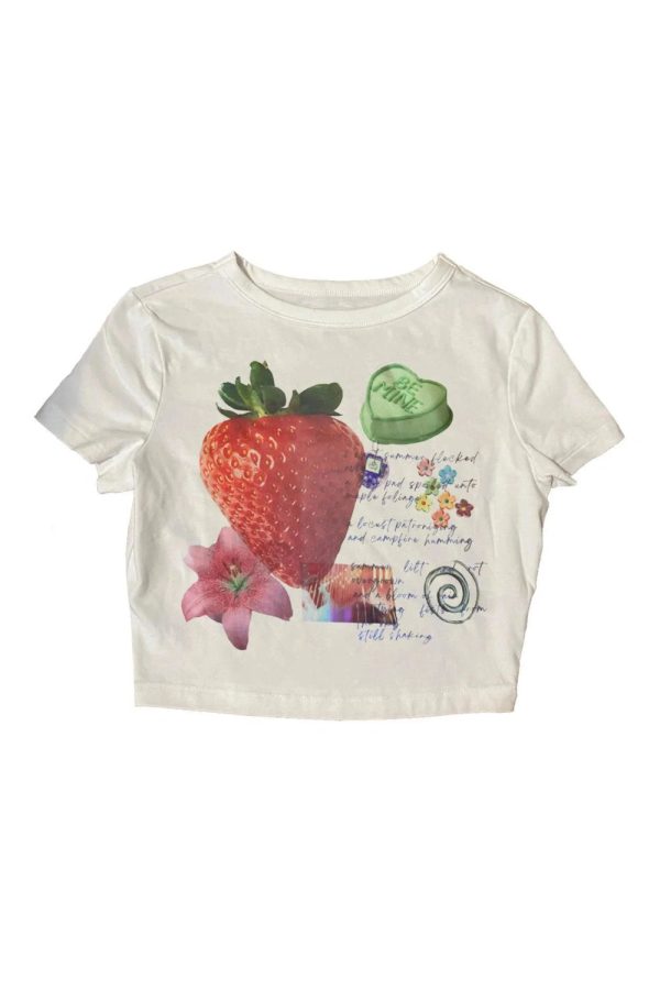 Strawberry Dreams Collage Top - Trendy Y2K Outfits for Women