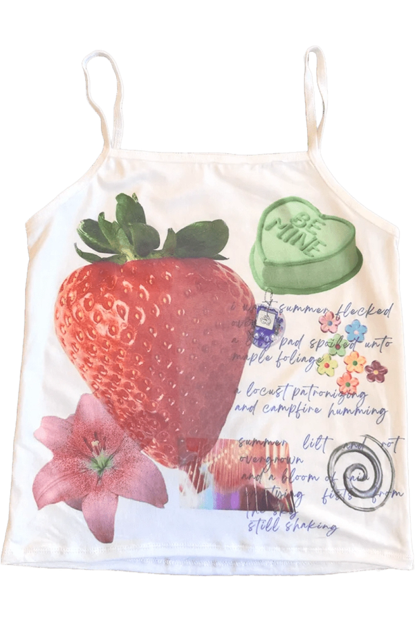 Strawberry Dreams Collage Top - Trendy Y2K Outfits for Women