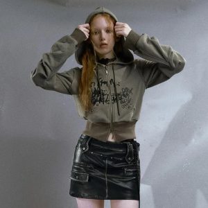 Street Edge Hoodie - Trendy Y2K Outfits for Women, Emo & Club Style