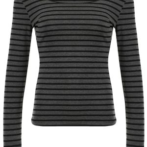 Striped Off-Shoulder Knit Top - Trendy Y2K Outfits for Women