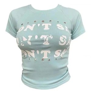 Studded Graphic Baby Top - Trendy Y2K Outfits for Women & Girls