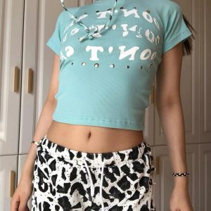 Studded Graphic Baby Top - Trendy Y2K Outfits for Women & Girls