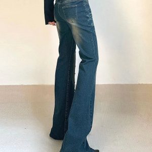 Studded Midnight Flare Jeans - Trendy Y2K Outfits for Women