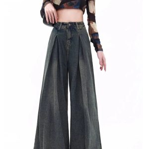 Ultra Wide-Leg Baggy Jeans - Trendy Y2K Outfits for Women & Girls