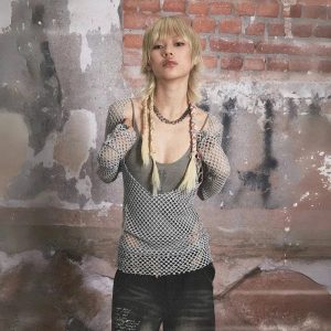 Urban Edge Fishnet Top - Trendy Y2K Outfits for Women & Club Style