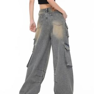 Urban Explorer Cargo Jeans - Trendy Y2K Outfits for Women & Girls