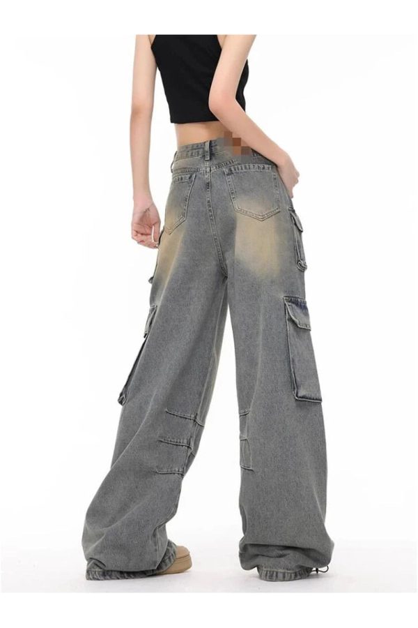 Urban Explorer Cargo Jeans - Trendy Y2K Outfits for Women & Girls