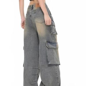 Urban Explorer Cargo Jeans - Trendy Y2K Outfits for Women & Girls