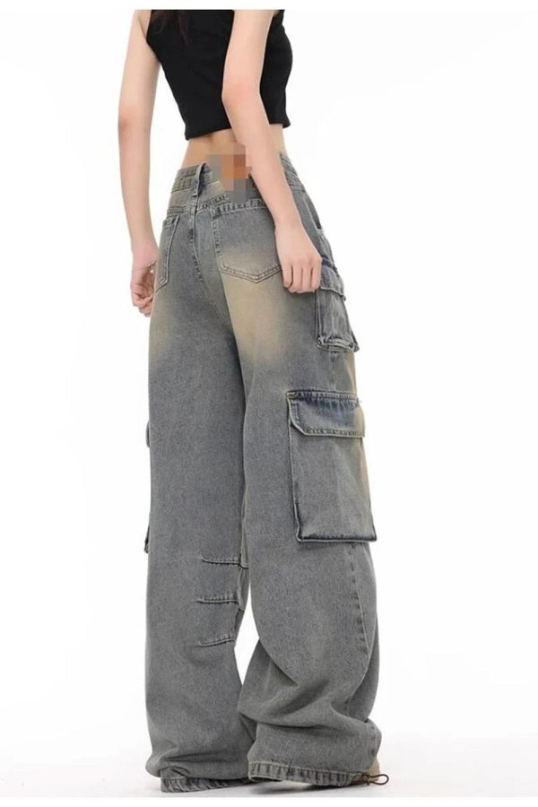 Urban Explorer Cargo Jeans - Trendy Y2K Outfits for Women & Girls