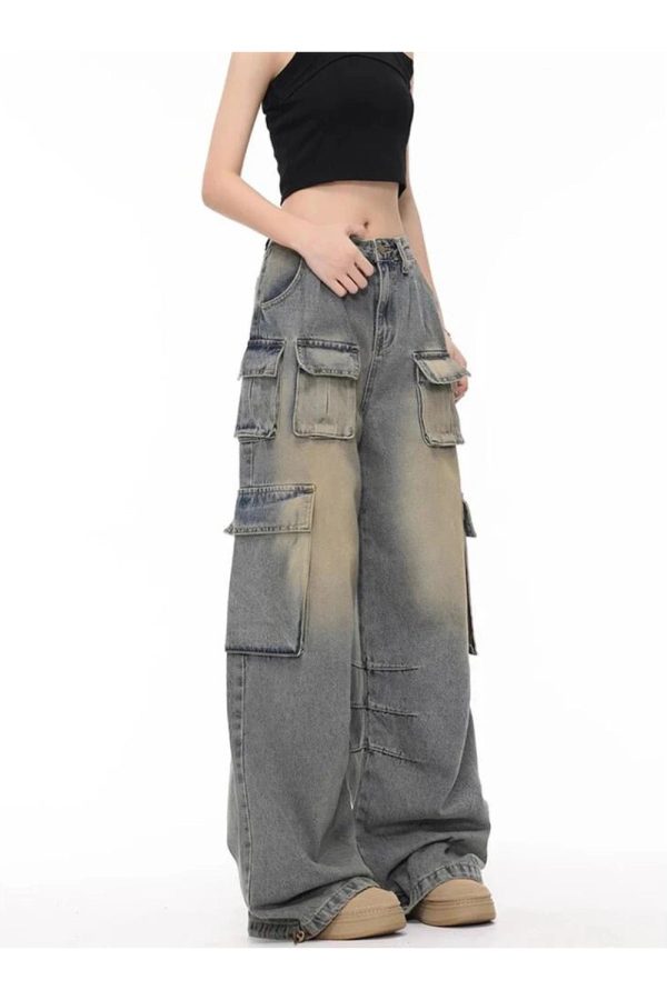 Urban Explorer Cargo Jeans - Trendy Y2K Outfits for Women & Girls