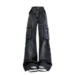 Urban Utility Cargo Jeans - Trendy Y2K Outfits for Women & Girls