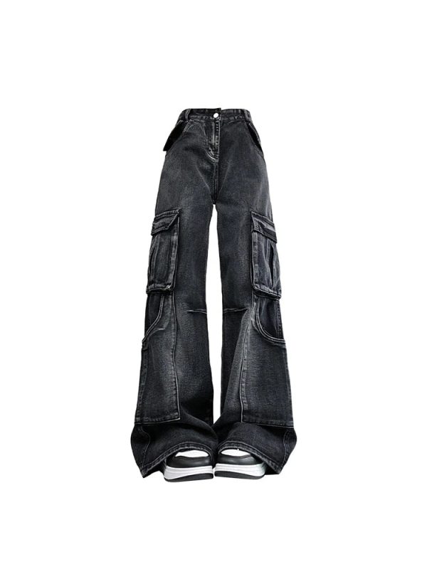 Urban Utility Cargo Jeans - Trendy Y2K Outfits for Women & Girls