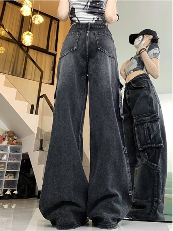 Urban Utility Cargo Jeans - Trendy Y2K Outfits for Women & Girls