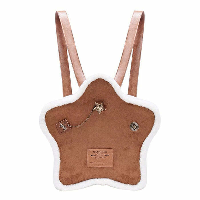 Vanilla Girl Sheepskin Star Backpack - Trendy Y2K Outfits for Women