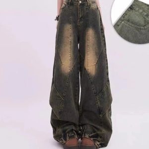 Vintage Fade Patchwork Jeans - Y2K Outfits for Women, Cute & Aesthetic