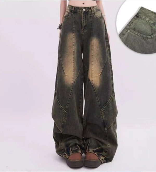 Vintage Fade Patchwork Jeans - Y2K Outfits for Women, Cute & Aesthetic