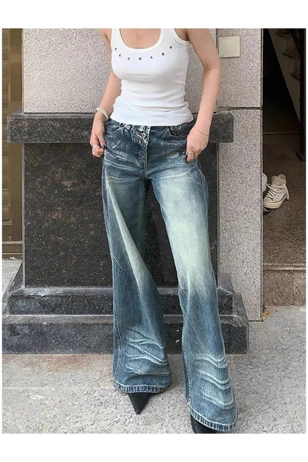 Vintage Fade Wide-Leg Jeans - Y2K Outfits for Women, Cute & Aesthetic