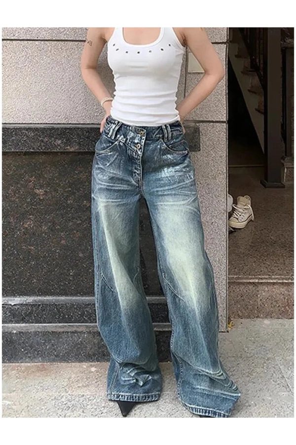 Vintage Fade Wide-Leg Jeans - Y2K Outfits for Women, Cute & Aesthetic