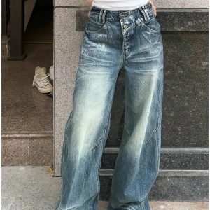 Vintage Fade Wide-Leg Jeans - Y2K Outfits for Women, Cute & Aesthetic