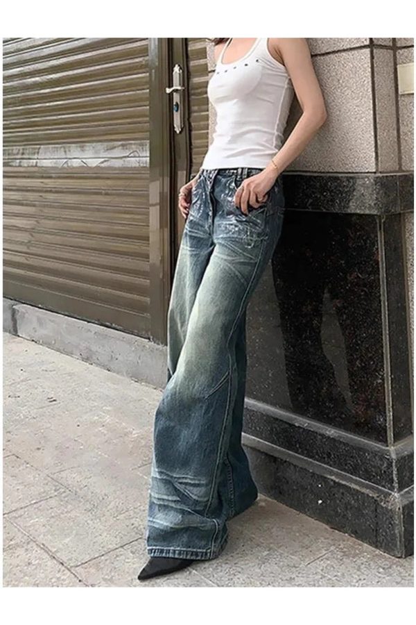 Vintage Fade Wide-Leg Jeans - Y2K Outfits for Women, Cute & Aesthetic