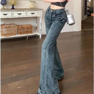 Vintage Flare Denim Jeans - Y2K Outfits for Women, Cute & Aesthetic Styles