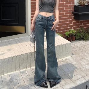 Vintage Flare Denim Jeans - Y2K Outfits for Women, Cute & Aesthetic Styles