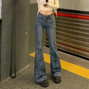 Vintage Flare Denim Jeans - Y2K Outfits for Women, Cute & Aesthetic Styles