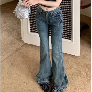 Vintage Flare Denim Jeans - Y2K Outfits for Women, Cute & Aesthetic Styles