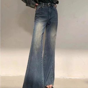 Vintage Horizon Flare Jeans - Y2K Outfits for Women, Retro Style Fashion